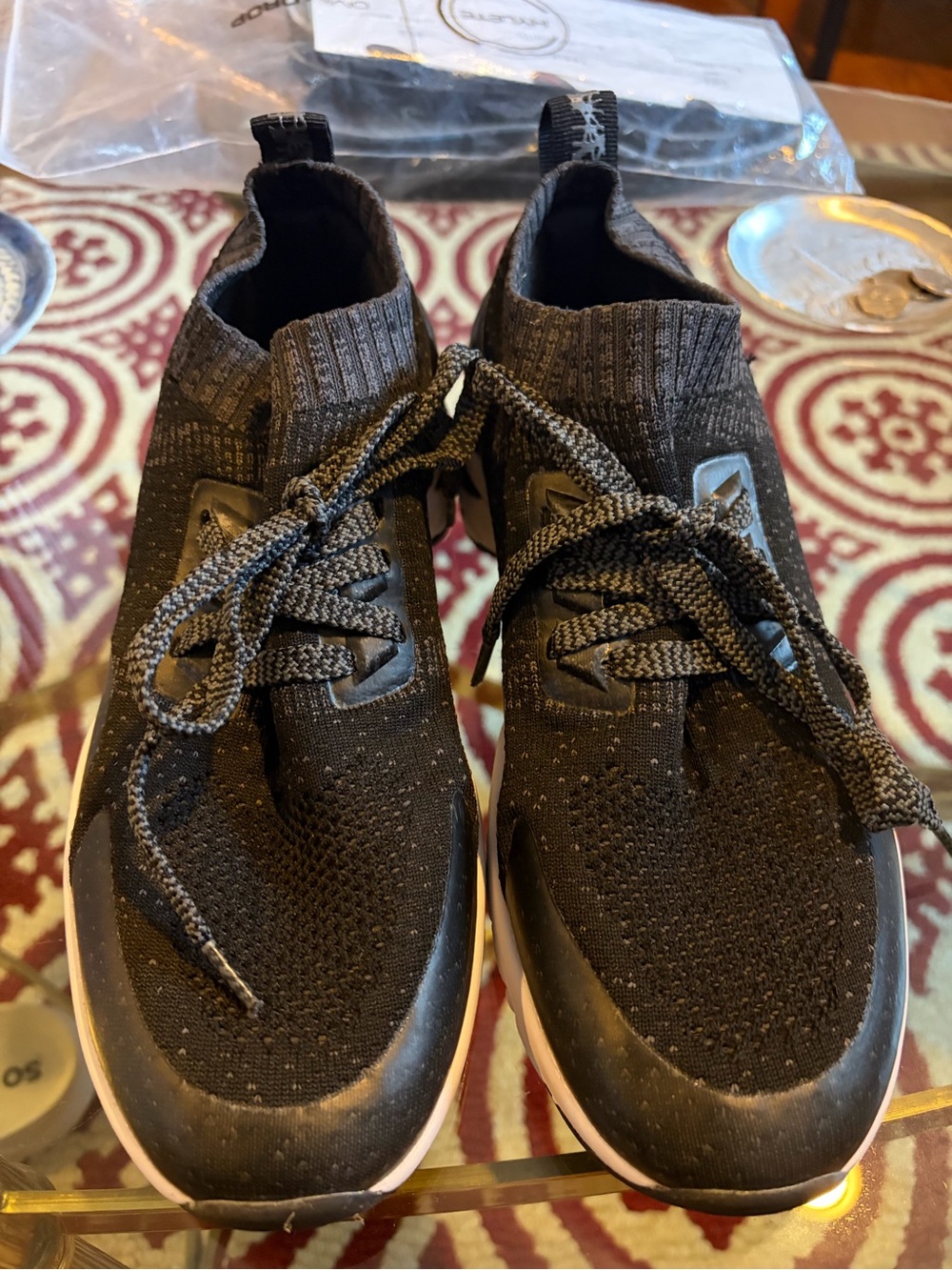 Bloch Black Knit Slip-On Lace-Up Sneakers